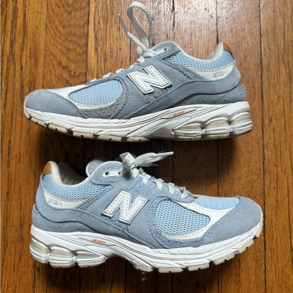 New Balance 2002r light blue and white